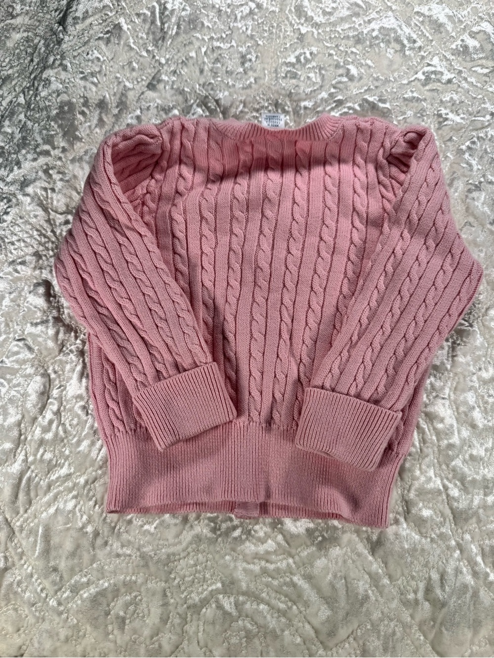 NWT Ralph Lauren Hint of Pink Cable Knit Baby Sweater - Picture 4 of 4